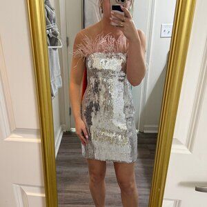 Endless Rose Sequin & Feather Dress XS